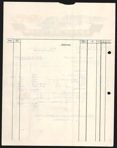 Rechnung Böblingen 1927, Firma Adolf Reisser, Haupt-Geschäftsstelle und Bahnlager