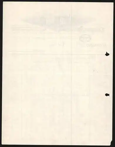 Rechnung Reutlingen 1936, Gauger & Pfrommer, Mech. Strickwaren-Fabrik, Betriebsgelände an einer Strassenecke