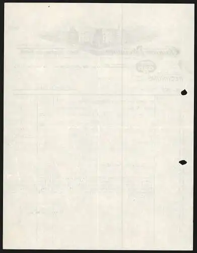 Rechnung Reutlingen 1937, Gauger & Pfrommer, Mech. Strickwaren-Fabrik, Fabrikgelände an einer Strassenecke