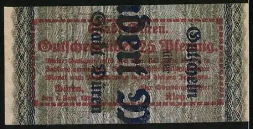 Notgeld Düren 1921, 25 Pfennig, Gutschein