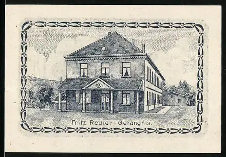 Notgeld Dömitz 1921, 25 Pfennig, Fritz Reuter-Gefängnis