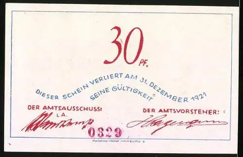 Notgeld Bokel, 30 Pfennig, Tanzende Tiere