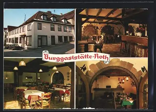 AK Rothenfels-Bergrothenfels /Spessart, Burggaststätte-Roth, Innenansichten