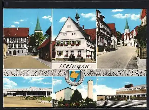 AK Illingen / Württ., Stromberg-Halle, Posthof, Rathaus