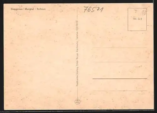 AK Gaggenau /Murgtal, Rathaus