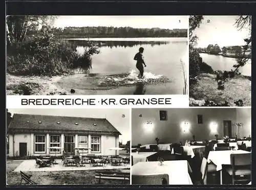 AK Bredereiche, Schulzensee, Havellandschaft, FDGB-Klubhaus an der Havel, Speiseraum des Klubhauses