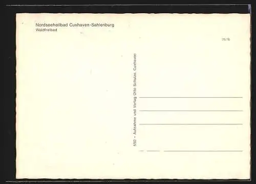 AK Cuxhaven-Sahlenburg, Nordseeheilbad, Waldfreibad