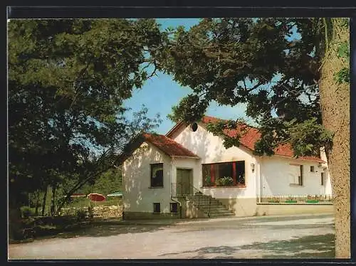 AK Waldfriede /Soonwald, Restaurant-Cafe Trifthütte mit Strassenpartie