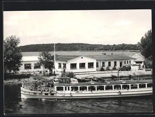 AK Caputh, Gasthaus Strandbad mit Dampfer Berlin