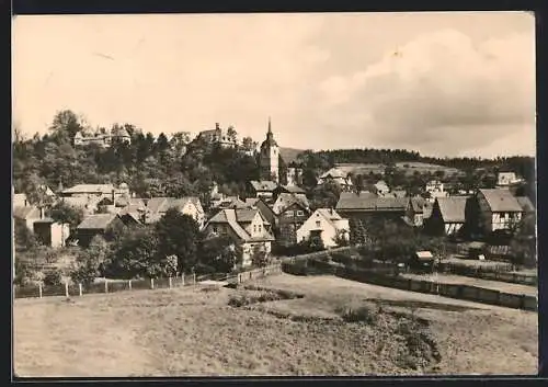 AK Neuhaus-Schiernitz /Krs. Sonneberg, Ortsansicht mit Kirche