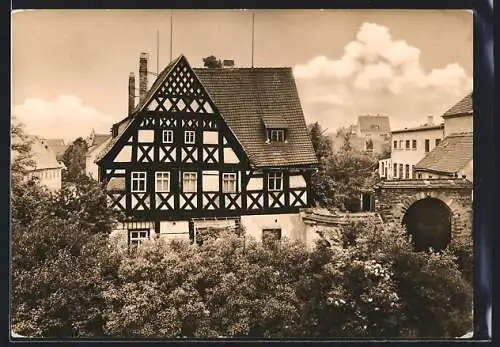AK Gössnitz / Thür., Altes Pfarrhaus, Fachwerkhaus