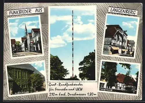 AK Langenberg / Rhld., Forsthaus, Donnerstr., Hauptstr., Rundfunksender