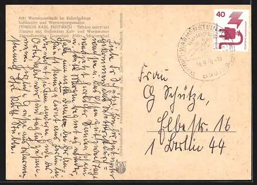 AK Warmensteinach i. Fichtelgebirge, Pension Karl Friedrich