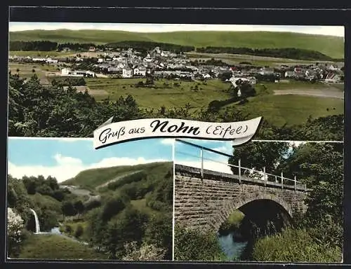 AK Nohn /Eifel, Ortsansicht aus der Vogelschau, Brücke
