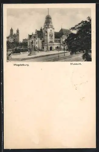 AK Magdeburg, Museum mit Denkmal