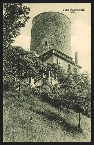 AK Rabenstein / Belzig, Blick zur Burg, Söller