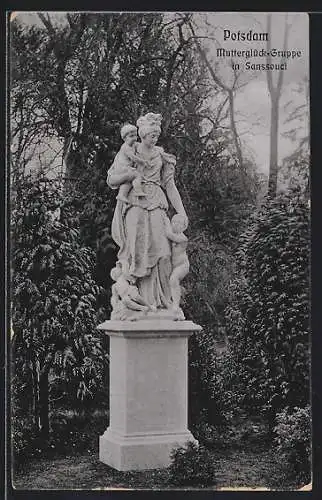 AK Potsdam, Mutterglück-Gruppe in Sanssouci