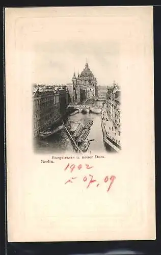 AK Berlin, Burgstrasse und neuer Dom