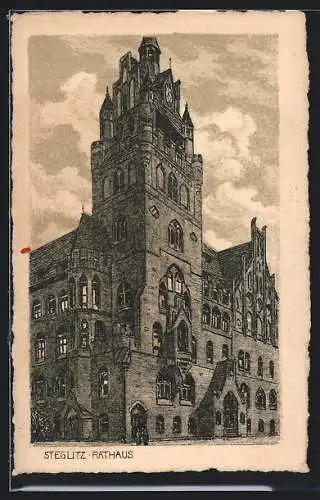 Künstler-AK Berlin-Steglitz, Rathaus