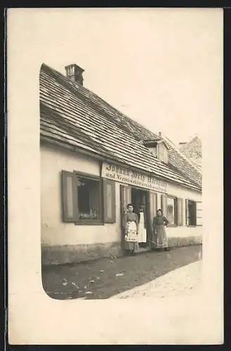 Foto-AK Wien, Kalksburg, Backhaus Johann Wels, Breitenfurterstrasse 26