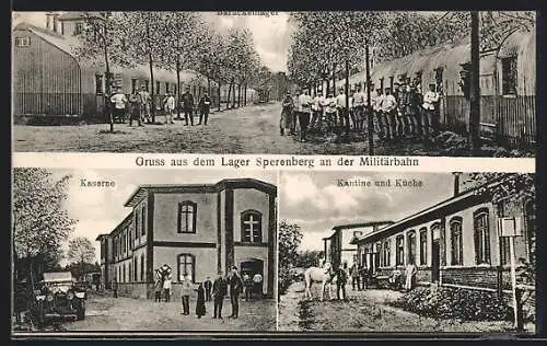 AK Sperenberg an der Militärbahn, Kaserne, Kantine und Küche, Barackenlager