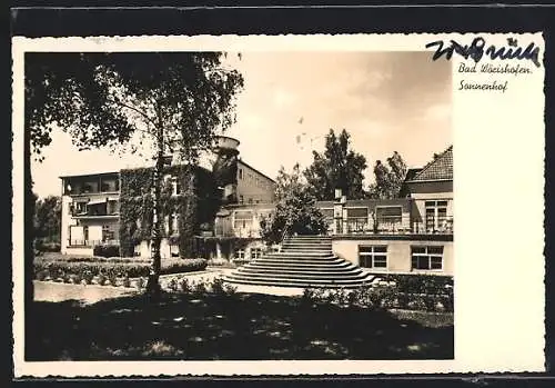 AK Bad Wörishofen, Partie am Hotel Sonnenhof