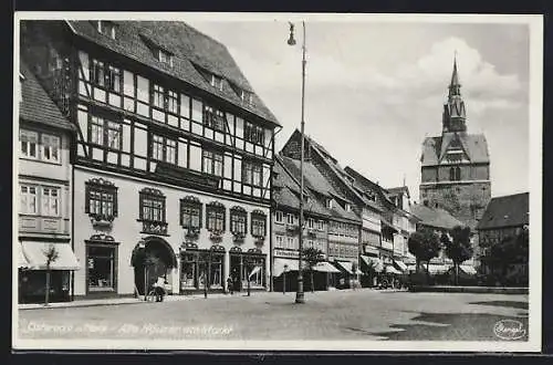 AK Osterode a. Harz, Alte Häuser am Markt