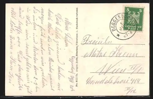 AK Deggendorf, Unterer Stadtplatz mit Grabkirche