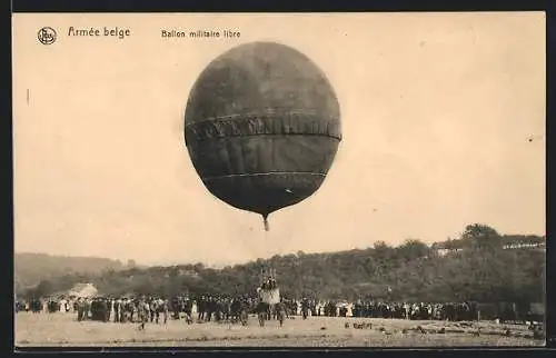 AK Fessel-Ballon der belgischen Armee beim Start