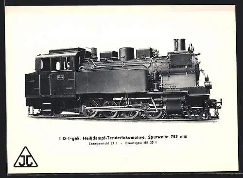 AK 1-D-1-gek. Nassdampf-Tenderlokomotive d. Lokomotivfabrik Arn. Jung