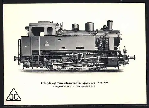 AK D-Nassdampf-Tenderlokomotive der Firma Jung, Leergewicht 34 t