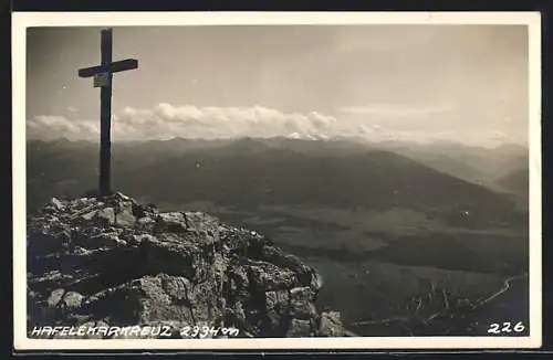AK Hafelekarkreuz mit Gebirgspanorama