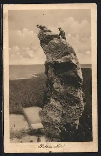 AK Zwei Bergsteiger erklimmen die Peilstein-Nadel