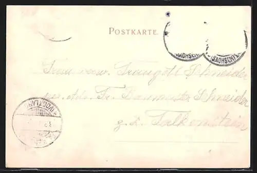 AK Zwickau i. S., Albertplatz, Post und Realschule