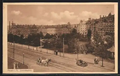 AK Plauen i. V., Blick über den Dittrichsplatz