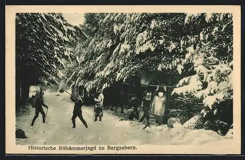 AK Bergzabern, Historische Böhämmerjagd im Winter