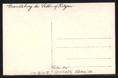 Foto-AK Binz, Schloss Granitz