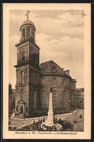 AK Alt-Frankfurt, Paulskirche mit Einheitsdenkmal