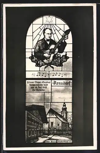 AK Oberndorf bei Salzburg, Fenster der Gruber-Mohr-Gedächtniskapelle