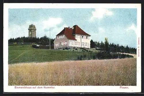 AK Plauen / V., Gasthaus Bismarckhaus auf dem Kemmler