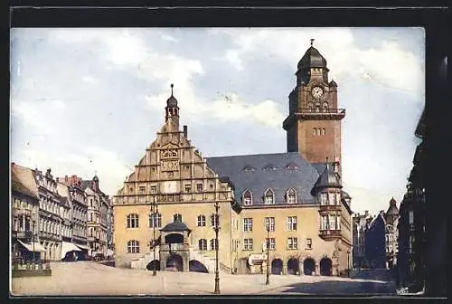 AK Plauen / Vogtland, Rathaus am Altmarkt