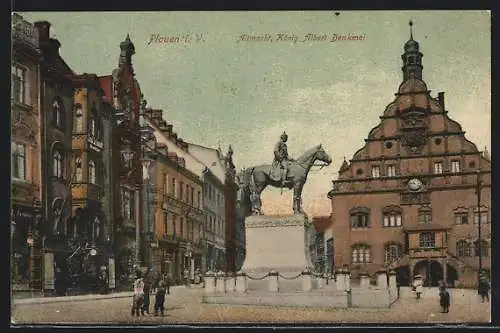 AK Plauen i. V., Altmarkt, König Albert-Denkmal