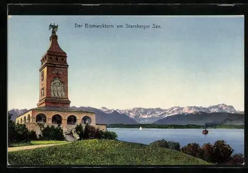 AK Starnberg, Der Bismarckturm am Starnberger See