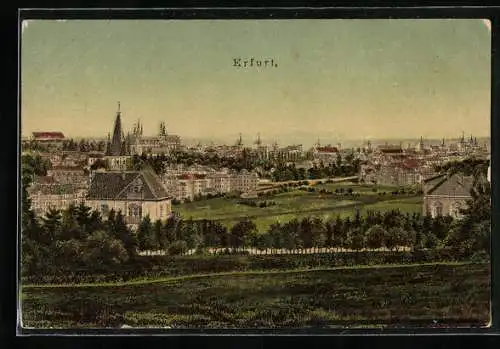 AK Erfurt, Teilansicht der Stadt