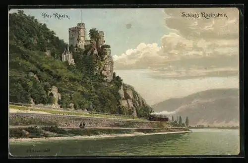 Künstler-AK Trechtingshausen, Schloss Rheinstein