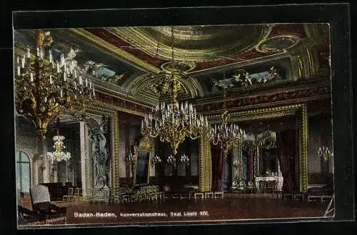 AK Baden-Baden, Konversationshaus, Saal Louis XIV