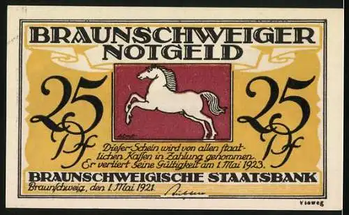 Notgeld Braunschweig 1921, 25 Pfennig, Das Kurhaus in Bad Harzburg