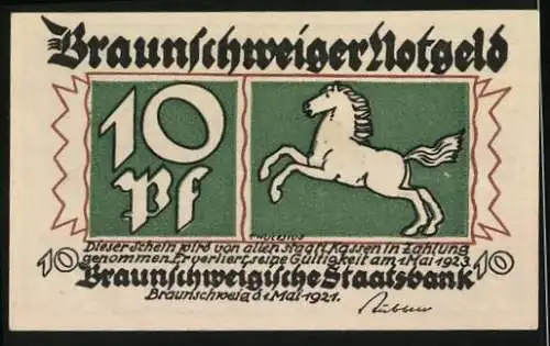 Notgeld Braunschweig 1921, 10 Pfennig, Fahrt in die Berge