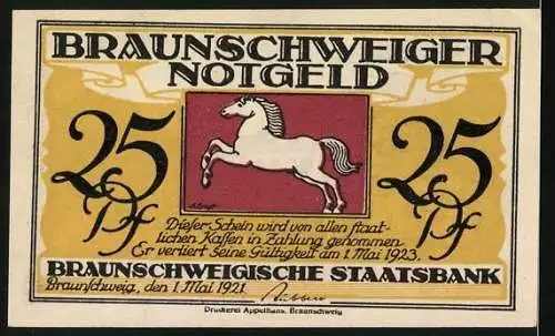 Notgeld Braunschweig 1921, 25 Pfennig, Gäste am Kurhaus in Bad Harzburg