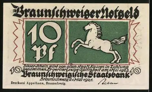 Notgeld Braunschweig 1921, 10 Pfennig, Fahrt in die Berge bei Bad Harzburg